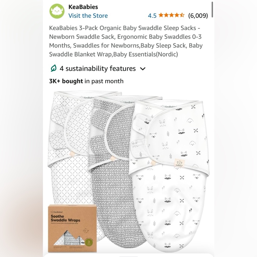 Kea Baby’s Soothe Swaddle Wraps